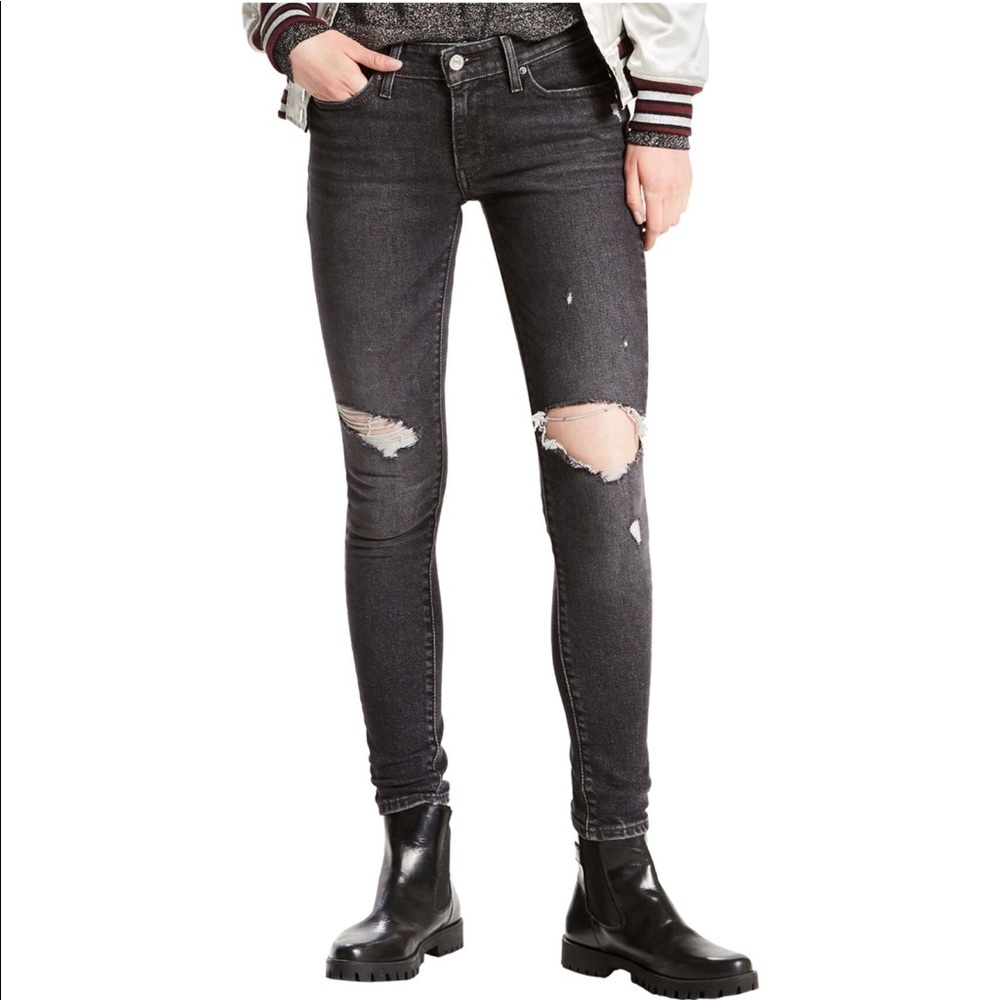 Levi’s 711 Bandit Black Skinny Jeans